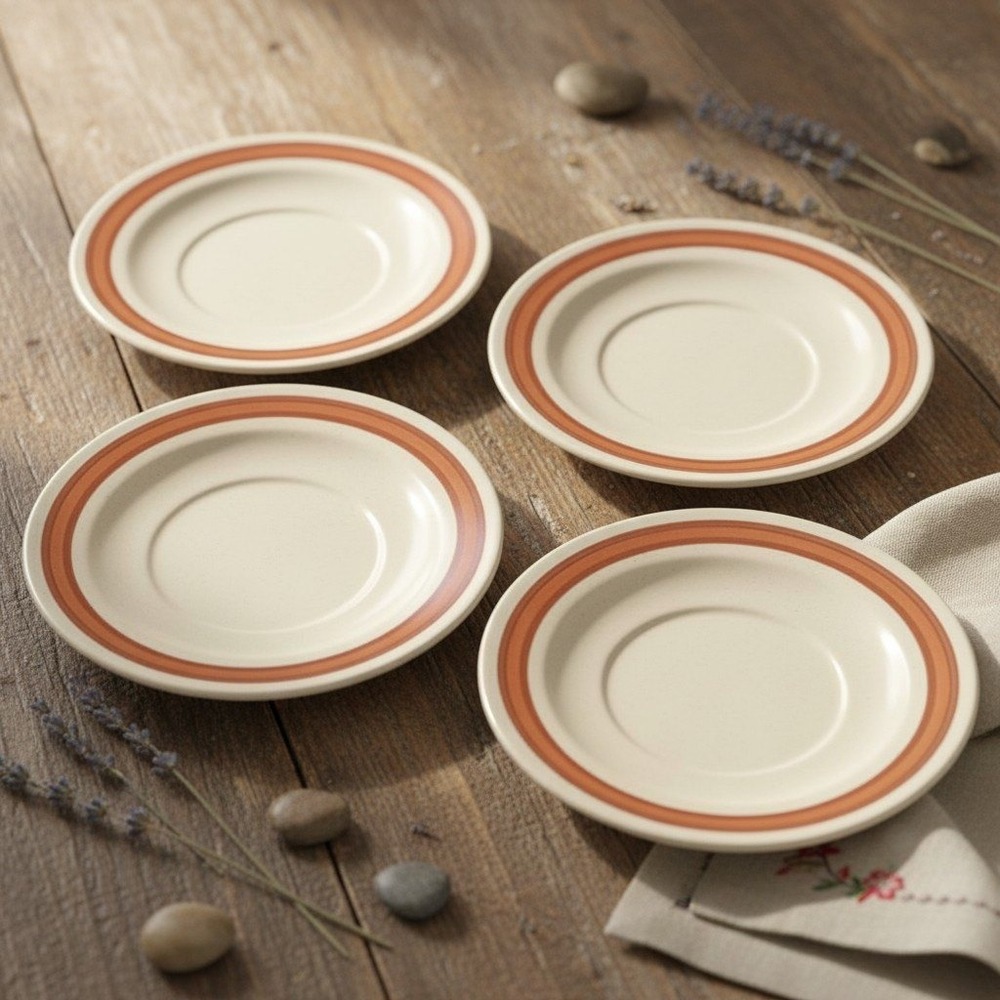 Homer Laughlin Mountain Meadow II Saucers Set of 4